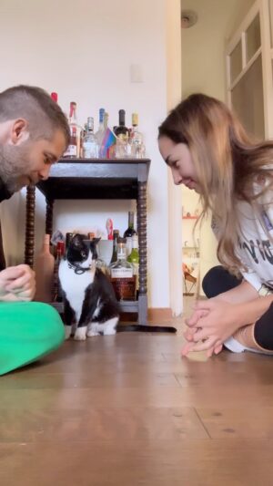 Nicolás Riera Instagram - Quisimos probar el challenge de la patita nosotros también 🙋🏻‍♀️🐈‍⬛
Moria es la 1