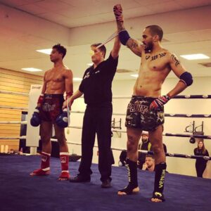 Nicolas Scandale Instagram - Victoire aujourd’hui contre Alexis Méphon @gwaadaa_boy, très bon combattant. 🔥🔥💪🏽 Vive le Sandsak Muay Thaï Luxembourg @erickadouchesandsakmuaythai