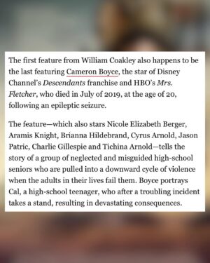 Nicole Elizabeth Berger Instagram - I am delighted to share that @runtmovie will be premiering this fall but am even more excited for everyone to see Cameron’s captivating performance as Cal. He was incredible to work with and so supportive of everyone in the cast. 
♥️✨🎬