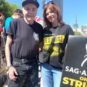 Nicole de Boer Instagram - What an incredible turnout today! It was an honor to walk the picket line in solidarity with these actors  and writers today. Fantastic fan support too. 🖖 ✊🏼🙏🏼

#solidarity #unitedwetrek #sagaftrastrong #sagstrike #wgastrong.