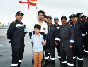 Nikhil Dwivedi Instagram - On the INS Visakhapatnam. Celebrating our Independence with the very people who ensure day after day that we remain a forceful sovereign.
@indiannavy
@in_wnc
#India@75