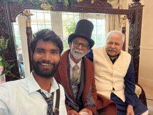 Nikhil Vijay Instagram - Three Generations of India with Wits and timing.
I’m blessed working with these legends ❤️🙏
We’ll be coming to your screen real soon. 🌻
@yoodleefilms @zee5