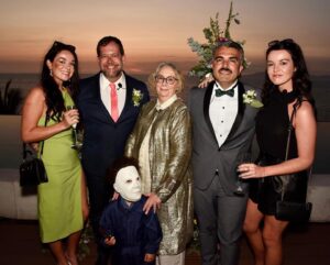 Nikita Ramsey Instagram - I LOVE YOU @thepeacheschrist & @knee_hot … this week has been the most magical, special, love filled time spent celebrating you both and your marriage together 🖤 … the most iconic ceremony - Mink Stole officiating & little Michael Myers as the ring bearer. I was simultaneously weeping and cackling in hysterics throughout. Thank you so much for including me in your special day! 🖤 

📸: by the insanely talented @glamgender
