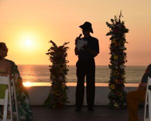 Nikita Ramsey Instagram - I LOVE YOU @thepeacheschrist & @knee_hot … this week has been the most magical, special, love filled time spent celebrating you both and your marriage together 🖤 … the most iconic ceremony - Mink Stole officiating & little Michael Myers as the ring bearer. I was simultaneously weeping and cackling in hysterics throughout. Thank you so much for including me in your special day! 🖤 

📸: by the insanely talented @glamgender