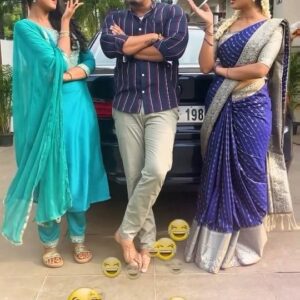 Nikitha Rajesh Instagram - Shoot time fun reel with @vijay7__  @iamnikithaa & @gracy.thangavel 

#malli