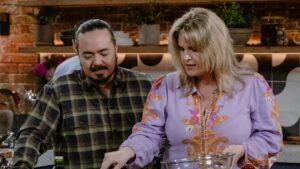 Nikki Britton Instagram - As a kid, I always wanted to be on a cooking show! I’d insist on putting random chopped ingredients into Pyrex bowls so the “audience can see them”. The second time I grated my fingertip off, Mum pulled the show off the air. Apparently the network couldn’t take the risk🙄

WELL, dreams come true! Because just a couple of years later, here I am on @sbsfood (bravest network in television) slicing and dicing and grilling and generally having a lovely time. It’s not my show, it’s @adamliaw ‘s The Cook Up, which is fair because he is INCREDIBLE! But I got to use some Pyrex bowls alongside the wildly talented  @joelbennetts and I still have all my fingers. And thanks for the great pics @jiwonkaeshoots 📸🤤

You can check this ep out TONIGHT but The Cook Up is on every weeknight at 7pm on SBS Food (ch. 33) or stream it free on SBS On Demand. 
#TheCookUpSBS