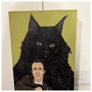 Nikki Griffin Instagram - Happy Caturday from the cat art show and adoption event at the Wallis Annenberg PetSpace. So many adorable cats and dogs up for adoption! Several of the cats had X-Men names, so it was really tough to resist taking one home. Scroll to see some really cool cat art pieces. 

#caturday #catart