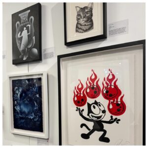 Nikki Griffin Instagram - Happy Caturday from the cat art show and adoption event at the Wallis Annenberg PetSpace. So many adorable cats and dogs up for adoption! Several of the cats had X-Men names, so it was really tough to resist taking one home. Scroll to see some really cool cat art pieces. 

#caturday #catart