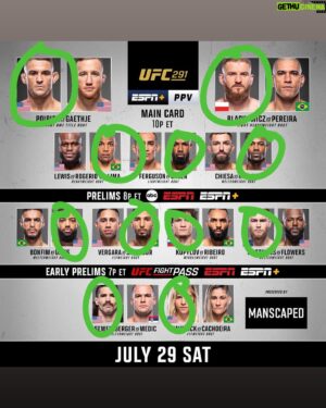 Niko Price Instagram - UFC 291!! Circle = winner 🥇 #ufc291