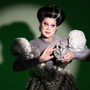 Nina West Instagram - Never a bridesmaid. Always a bride. 👰🏻🩶🪓💍

Proud nerd here. Major geek. And I am really amped that I got to do this runway the way I did it, all Haunted Mansion inspired!  There is something about the great storytelling behind Disney’s Haunted Mansion. It’s that @waltdisneyimagineering 🪦 From the start of the queue all the way through to the very last step outside of the attraction, the story of Gracey Manor and its inhabitants has been one that has fascinated me for years. And in this runway, I got to bring to life my own ghost bride. 

First, I should say, when we were given the prompt of “Widow, Weep For Me” - the name of the 1st episode in the second season of Murder, She Wrote, my mind when to a Jessica Fletcher inspired runway look, but my heart went to this Haunted Mansion story. In her earthly existence, Beth Knell was addicted to getting married. But what to do with all those husbands she was collecting? Don’t axe me! 🪓That secret is buried deep! But I think I hear wedding bells…again! 🔔💍

👗 @florencedlee 
🎩 @thedragdandy 
💄 @callitodeh 
📸  @jenniferlenglert 

Dress design sketch by @florencedlee 

#rupaulsdragrace #allstars9 #ninawest #nineconic #hauntedmansion
#florencedlee