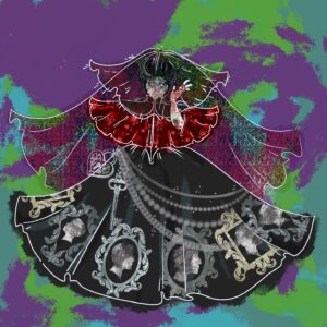 Nina West Instagram - Widow, weep for me. 🖤🗝️🪦

All inspired by The Haunted Mansion. Thank you to the brilliant @florencedlee for loving Haunted Mansion as much as me and going with me on this design! Truly living out my Constance Hatchaway fantasy. 🖤🗝️🪦

👗 @florencedlee 
🎩 @thedragdandy 
💄 @callitodeh 
📸  @jenniferlenglert 

#rupaulsdragrace #allstars9 #ninawest #nineconic #hauntedmansion
#florencedlee