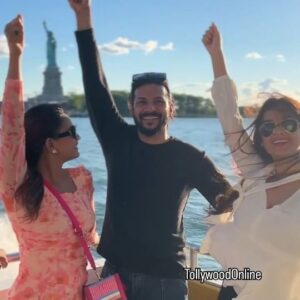 Nirab Hossain Instagram - Statue Of Liberty এর সামনে দর্শনা, তানজিন তিশা ও নীরব...#darshanabanik #tanjintisha #nirobhossain #statueogliberty