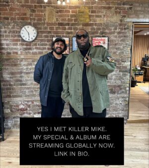 Nish Kumar Instagram - YES I MET KILLER MIKE.
MY SPECIAL & ALBUM ARE STREAMING GLOBALLY NOW.
LINK IN BIO.