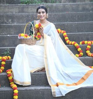 Nisha Jagadeeswaran Instagram - Happy onam..😊

Mua sumithra_makeup_boutique 
Captured @mayaphotography_2