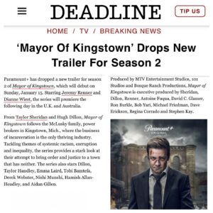 Nishi Munshi Instagram - Thank you @deadline for giving us a shoutout and to everyone watching at home…we hope this season connects with you in many ways that affect us all in the here and now. We love and appreciate you. #mentalhealth #familytrauma #bodykeepsscore #artimitateslife ❤️ team: @marqueentgroup @emmakris @slate #artistsandrepresentatives @paramountplus @mayorofkingstown #paramountplus #mayorofkingstown #Season2
