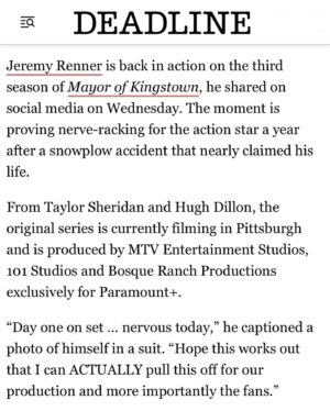 Nishi Munshi Instagram - He’s baaaaack. The Mayor is in session. 🤘🏽Thank you @deadline for the article. From the creative minds of #TaylorSheridan @hughdillon @mayorofkingstown @paramountplus #letscook #mayor #mclusky #mayorofkingstown #paramountplus