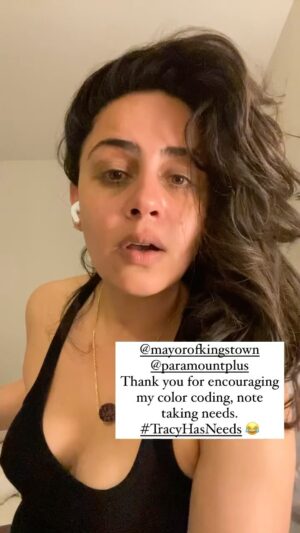 Nishi Munshi Instagram - We’re almost halfway done filming Mayor of Kingstown Season 3. My notes are excited, I’m excited…are you? #whoswatching #timeflies #mayorofkingstown #paramountplus #Mclusky #copsandrobbers #productionlife