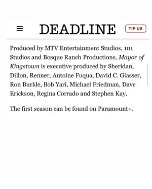 Nishi Munshi Instagram - The riots were just the beginning. We’re baaaack. 👊🏽@mayorofkingstown Season 2 premieres Jan. 15. Catch up now only on @paramountplus. #MayorOfKingstown #ParamountPlus @hughdillon 

Thank you @deadline 
Team: @marqueentgroup @emmakris #ArtistsandRepresentatives