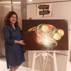 Nivedita Bhattacharya Instagram - Dear Sripriya
@sripriyamozumdar 

Thank you for an enchanting evening.. for taking us through your journey.. for introducing us to your gorgeous art! 
Loved every bit, every inch! 😍😍

#photorealism
#artandartist
#oiloncanvas
#charcoal
#artexhibition