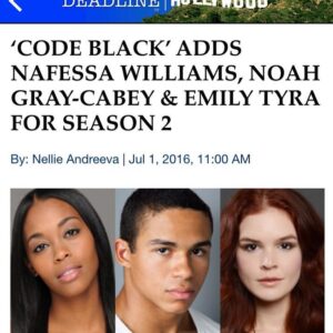 Noah Gray-Cabey Instagram - So grateful to Michael Seitzman and CBS for giving me the opportunity to be a part of this incredible project!! Can't wait to get started on #codeblack