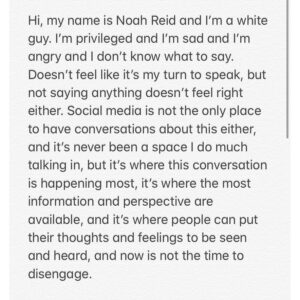 Noah Reid Instagram - #blacklivesmatter