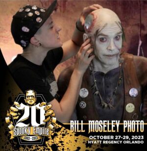 Nora Hewitt Instagram - Get you photo taken with the one the only @choptopmoseley in his original TCM2 get up! We are going full chop top for the 20th spooky empire!  Lick my plate you dog dick, get your photo taken with Bill Fucking Moseley! #spookyempire2023 #billmoseley #choptop #texaschainsawmassecre2