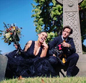 Nora Hewitt Instagram - 3 year wedding anniversary today ❤️ @rachel.the.sicilian love you baby snakes, you make everyday feel like kindergarten #wifey