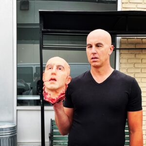 Nora Hewitt Instagram - Throwback to the #neverhikealone2  shoot 🤙🏼 @actordouglastait @wompstompfilms 

Hair work by @shaythatmua 
Silicone head by me! 

#prop #silicone #severedhead #horrormovies #campcrystallake #jasonvoorhees