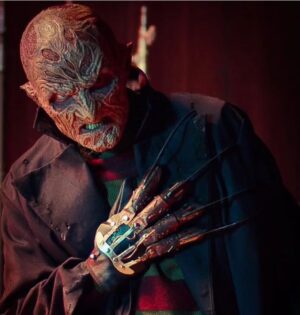 Nora Hewitt Instagram - Great BTS photo of our Freddy for @dylansnewnightmareofficial , sculpted by @mikeyrots, molded, applied and painted by me:) foam ran by @dee_bee_fx #fanfilm #freddykrueger #foamlatexprosthetics #melproductsusa #skinillustrator