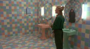 Nora Kirkpatrick Instagram - I love production design. I like thinking about it, I like looking at it, I like making it. For years, I have been screenshoting anything I find that may be interesting color, composition, tone or feeling wise. In recently re-watching “Toys” I was floored. Just floored. This is a full “Toys” production design appreciation post and that is all it is. Please enjoy. #productiondesignappreciation