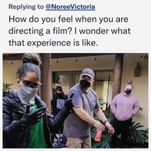 Noree Victoria Instagram - Thanks for asking… It’s exhilarating. You’re an alchemist in collaboration with an entire creative ecosystem. You get to bond with others on so many visionary levels. We can be utterly exhausted at the end of each shoot day — but the passion of everyone, my crew, my talent — pure joy. A creative legacy. It’s challenging and magical… And, I adore giving opportunities to people. Especially talented first-timers and friends I’ve watched work so hard  on their crafts, behind and in-front of the camera. 
Big love. ✨🎬

#DirectedBy