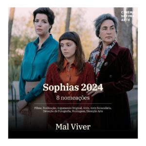 Nuno Lopes Instagram - Três filmes que me orgulho muito de ter feito estão nomeados para os Prémios Sophia.
Fico tão feliz.
Obrigado @academiaportuguesadecinema 
.
- Great Yarmouth- Provisional Figures de Marco Martins
- Mal Viver de João Canijo
- Os Demónios do Meu Avô de Nuno Beato
.
.
.
As fotos das nomeações foram roubadas descaradamente ao @cinema7arte e a foto da minha personagem do Mal Viver / Viver Mal é do maravilhoso @tom.v.vieira 
.
#premiossophia #cinema
