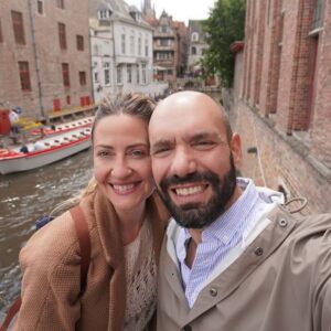 Nuran Evren Şit Instagram - From Brug with Love 💙 Dark grey sky nor wind and rain could kill the joy of being in this ancient city on Our Second Anniversary. Happy Together baby🌹@barbaros_yaras #brugge #weddinganniversary #june #love