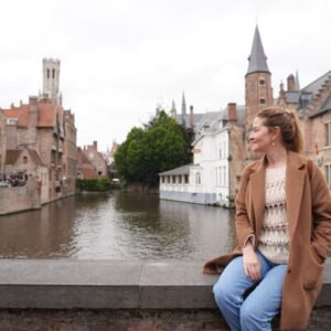 Nuran Evren Şit Instagram - From Brug with Love 💙 Dark grey sky nor wind and rain could kill the joy of being in this ancient city on Our Second Anniversary. Happy Together baby🌹@barbaros_yaras #brugge #weddinganniversary #june #love