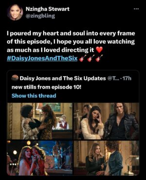 Nzingha Stewart Instagram - Happy finale’s eve #daisyjonesandthesix tomorrow night on @primevideo 🎸📺
It’s event TV so binge today and tomorrow night get with some homies and LIVE!