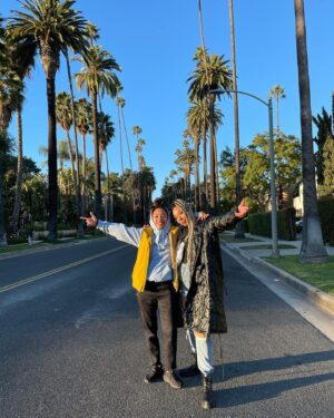 Odreii Instagram - we all love palm trees, and meeting NYC in LA was 🔥
@bighani_ @billboardbaby 
@gilestyles 
#goodcompany
#lovebombroom