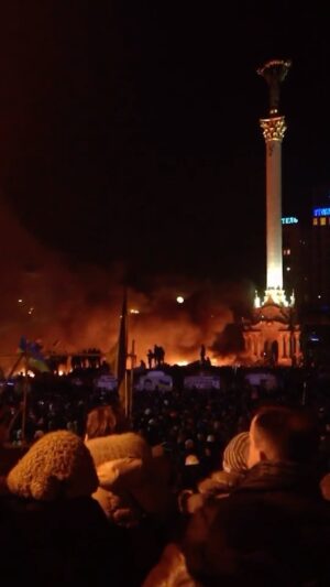 Oleh Psiuk Instagram - 10 років тому, 2014 рік. Київ, Майдан Незалежності.

Українці виборюють власну свободу і право жити в європейській державі. 

20 лютого - День Героїв Небесної Сотні. 

—

10 years ago, 2014. Kyiv, Independence Square.

Ukrainians are fighting for their freedom and the right to live in a European state.

February 20 is the Day of the Heavenly Hundred Heroes.