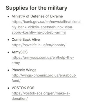 Olena Sydorchuk Instagram - Wondering how to help Ukraine? 
Here you can find some links:

https://how-to-help-ukraine-now.super.site

#ukraine #ukrainehelp #ukrainedonations #ukrainefunds #ukrainewar #ukrainearmy #redcrossukraine #ukrainianmilitary #war #saveukraine #staywithukraine