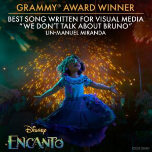 Olga Merediz Instagram - So fortunate to be a part of this brilliant Grammy winning ensemble Encanto song! Congrats to @lin_manuel and the cast!!

Congratulations #linmanuelmiranda, winner of the #grammyaward for Best Song Written for Visual Media for “We Don’t Talk About Bruno” from #Encanto!

@EncantoMovie is now streaming only on @DisneyPlus.