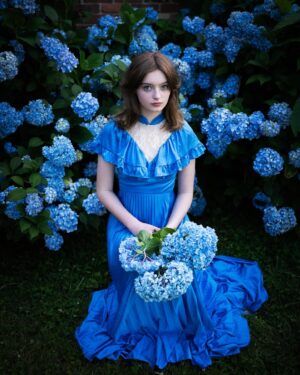 Olive Elise Abercrombie Instagram - 13 🎉 6.1.24 

Yearly birthday portraits with the blue hydrangeas 💙