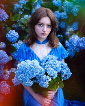 Olive Elise Abercrombie Instagram - 13 🎉 6.1.24 

Yearly birthday portraits with the blue hydrangeas 💙