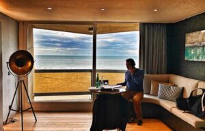 Oliver Masucci Instagram - nice place to learn some lines. Feels like in a painting. Ostende says hello to England #beach