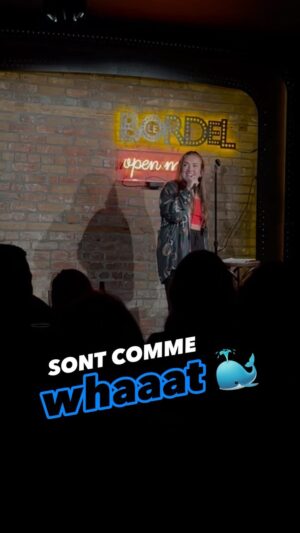 Olivia Leclerc Instagram - Voici officiellement le premier extrait de mon number. 🙋‍♀️🎤 

#standup #comedie #standupcomedy #voix #baleine #monamiwilly #voice #humour