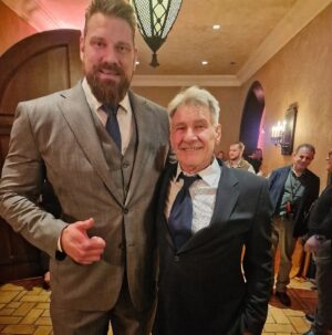 Olivier Richters Instagram - With Harrison Ford at the premiere of Indiana Jones 5. After filming in 4 countries for 8 months: I was able to see the movie yesterday in Hollywood. My review: this movie will get you the adventure you didn't know you needed. It is 2.30 hours of excitement, joy, adventure, non-stalgic feelings, but also a lot of laughs. It really is the must see of 2023. Director James Mangold made another masterpiece.

Dutch Giant Fueled by:
@musclemeatnl
@dutchgiantnutrition

Suit by: @skikktailoring

#thedutchgiant #harrisonford #indianajones #indianajonesandthedialofdestiny #disney #disneyplus #lucasfilm #movie #movies #cinema #hollywood #premiere