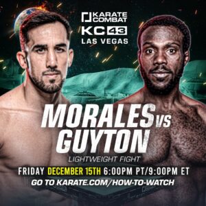 Omar Antonio Morales Ferrer Instagram - Este viernes 15 haré mi debut en @karatecombat KC43 en Las Vegas. 

Podrás ver la pelea en vivo por la canal de YouTube de Karate Combat🥋.

Feliz de seguir representado a mi país es los eventos de combate más grande del mundo, ahora estoy en la cartelera y evento más importante hasta el momento de KC.

Crecí haciendo esto en @slam_mma junto a mi padre @omarmoralesmarcano 🥋 (Sistema Libre de Artes Marciales). Es hora de mostrar que puede hacer un cinturón negro de SLAM.

@furiateamvzla 
@southdadetoyota 
@btlmedicalvenezuela