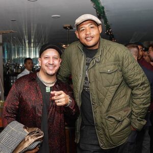 Omar Benson Miller Instagram - Too old for #recklessprom so #tbt to the @menloclub @fivefour Christmas party with the trailblazing hustling Homey @sneakersteve #christmas #nouglysweatershere