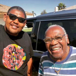Omar Benson Miller Instagram - They call him Smiley for a reason. #tbt Got some Sun & iced Tea with my Pop & we laughed...a lot.