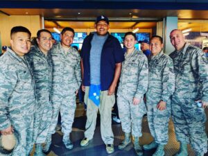 Omar Benson Miller Instagram - Feeling safe @dodgers with the @usairforce & @usarmy holding it down #worldseries #dodgers