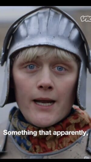 Oobah Butler Instagram - BREAKING THE LAW AGAINST WEARING A SUIT OF ARMOUR IN PARLIAMENT