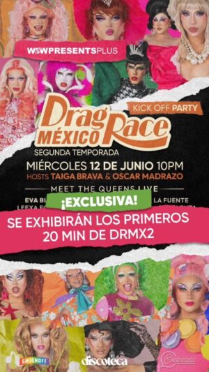 Óscar Madrazo Instagram - DIOS MÍA! En la Kick off Party de @dragracemexico hoy en @discotecacdmx se estrenaran los primeros 20 minutos en exclusiva del primer capítulo! 

🥳🥳🥳 No se lo pierdan, nos vemos en Discoteca a las 10:00 con todas las Queens y muchas sorpresas como la DJ Eva Blunt. También se pueden comprar boletos en entrada al llegar para una noche I*CO*NI*CA